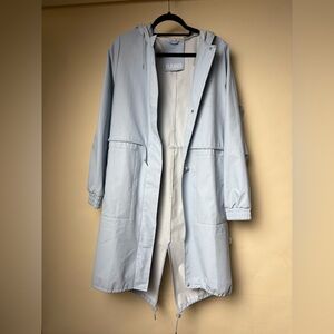 Rains Sky Blue Hooded Trench